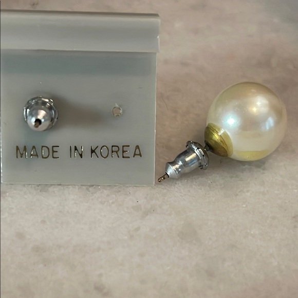 VTG Faux Freshwater Pearl Necklace & Earring Set - Picture 4 of 5